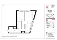 Mieszkanie, 54,32 m², 2 pokoje, piętro 2, oferta nr J81
