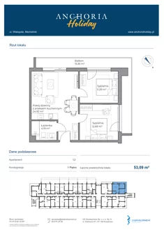 Apartament inwestycyjny, 53,09 m², 3 pokoje, piętro 1, oferta nr B_1_2