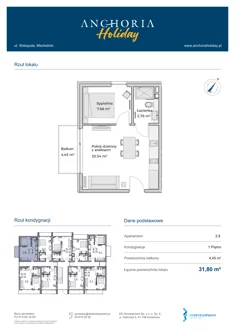 Apartament inwestycyjny, 31,80 m², 2 pokoje, piętro 1, oferta nr A_2_8