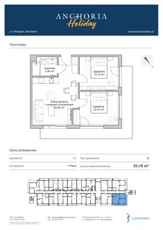 Apartament inwestycyjny, 52,98 m², 3 pokoje, piętro 1, oferta nr B_1_1