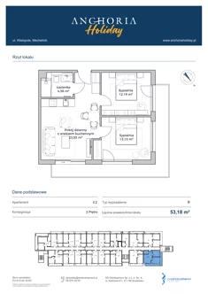 Apartament inwestycyjny, 53,83 m², 3 pokoje, piętro 2, oferta nr B_2_2