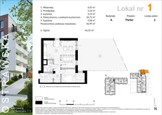 Mieszkanie, 46,87 m², 2 pokoje, parter, oferta nr A_M1