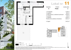 Mieszkanie, 60,57 m², 3 pokoje, parter, oferta nr A_M11