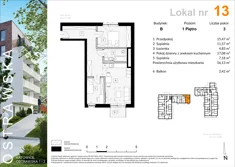 Mieszkanie, 56,50 m², 3 pokoje, piętro 1, oferta nr B_M13