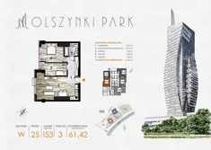 Mieszkanie, 61,42 m², 3 pokoje, piętro 25, oferta nr W153