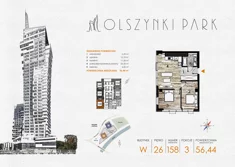 Mieszkanie, 56,44 m², 3 pokoje, piętro 26, oferta nr W158