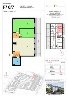 Mieszkanie, 76,10 m², 3 pokoje, parter, oferta nr F/0/7