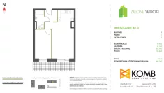 Mieszkanie, 46,70 m², 2 pokoje, piętro 1, oferta nr B1.3