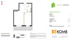 Mieszkanie, 41,80 m², 2 pokoje, piętro 2, oferta nr B2.4