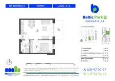 Apartament, 47,76 m², 2 pokoje, piętro 1, oferta nr 6-1.5.