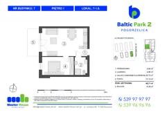 Apartament, 47,92 m², 2 pokoje, piętro 1, oferta nr 7-1.6.