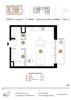 Apartament, 35,06 m², 1 pokój, piętro 2, oferta nr A/2/12