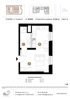 Apartament, 27,84 m², 1 pokój, piętro 2, oferta nr B/2/09