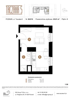 Apartament, 25,91 m², 1 pokój, piętro 2, oferta nr B/2/10