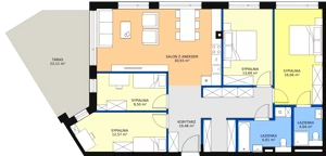 5 pokoi, apartament 113,49 m², piętro 3, oferta nr C.3.7, Leśna Sonata, Sopot, Górny Sopot, Przylesie, ul. 23 Marca