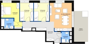 4 pokoje, apartament 86,24 m², piętro 7, oferta nr A.7.1, Leśna Sonata, Sopot, Górny Sopot, Przylesie, ul. 23 Marca