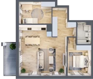 3 pokoje, mieszkanie 68,23 m², piętro 2, oferta nr A.05, Hi Mokotów, Warszawa, Ursynów, Wyczółki, ul. Bokserska 63