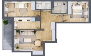 3 pokoje, mieszkanie 66,39 m², piętro 2, oferta nr B.41, Hi Mokotów, Warszawa, Ursynów, Wyczółki, ul. Bokserska 63