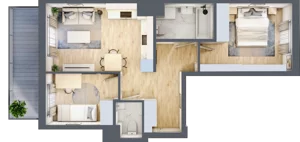 3 pokoje, mieszkanie 53,25 m², piętro 1, oferta nr B.69, Hi Mokotów, Warszawa, Ursynów, Wyczółki, ul. Bokserska 63