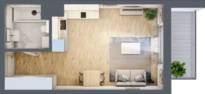 1 pokój, apartament 30,60 m², piętro 1, oferta nr M.16, Craft Zabłocie, Kraków, Podgórze, Zabłocie, ul. Zabłocie 22A