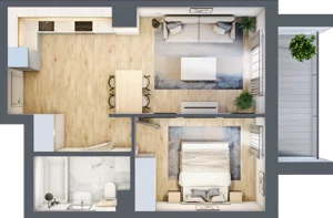 2 pokoje, apartament 42,87 m², piętro 2, oferta nr M.35, Craft Zabłocie, Kraków, Podgórze, Zabłocie, ul. Zabłocie 22A