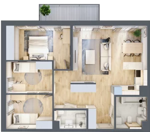 4 pokoje, apartament 78,94 m², piętro 3, oferta nr M.57, Craft Zabłocie, Kraków, Podgórze, Zabłocie, ul. Zabłocie 22A