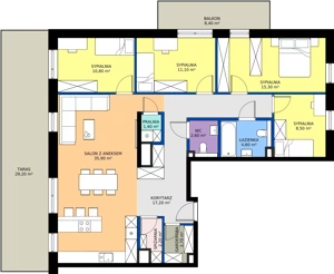 5 pokoi, mieszkanie 112,30 m², piętro 2, oferta nr A7, Domkove, Łódź, Widzew, ul. Mechaniczna 2/30