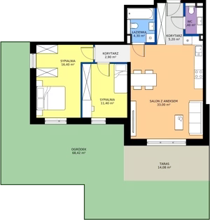 3 pokoje, mieszkanie 75,60 m², parter, oferta nr A2, Domkove, Łódź, Widzew, ul. Mechaniczna 2/30