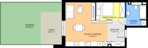 1 pokój, mieszkanie 41,50 m², parter, oferta nr B3, Domkove, Łódź, Widzew, ul. Mechaniczna 2/30