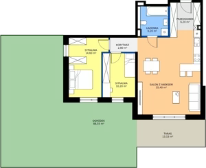 3 pokoje, mieszkanie 75,40 m², parter, oferta nr C2, Domkove, Łódź, Widzew, ul. Mechaniczna 2/30