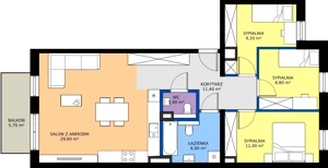 4 pokoje, mieszkanie 78,30 m², piętro 2, oferta nr C8, Domkove, Łódź, Widzew, ul. Mechaniczna 2/30