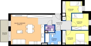 4 pokoje, mieszkanie 78,20 m², piętro 1, oferta nr C6, Domkove, Łódź, Widzew, ul. Mechaniczna 2/30