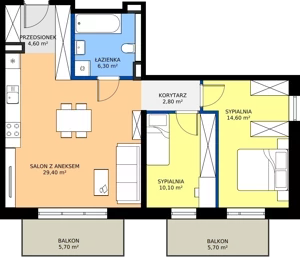 3 pokoje, mieszkanie 67,80 m², piętro 1, oferta nr D5, Domkove, Łódź, Widzew, ul. Mechaniczna 2/30