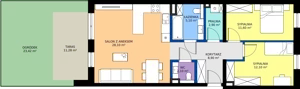 3 pokoje, mieszkanie 70,80 m², parter, oferta nr D3, Domkove, Łódź, Widzew, ul. Mechaniczna 2/30