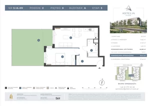2 pokoje, mieszkanie 48,88 m², parter, oferta nr 3.1A.09, Astelia Park etap III, Warszawa, Białołęka, Grodzisk, ul. Leona Berensona 