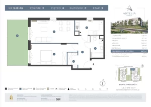 2 pokoje, mieszkanie 58,79 m², parter, oferta nr 3.1C.06, Astelia Park etap III, Warszawa, Białołęka, Grodzisk, ul. Leona Berensona 