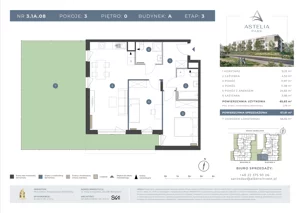 3 pokoje, mieszkanie 65,82 m², piętro 1, oferta nr 3.1A.17, Astelia Park etap III, Warszawa, Białołęka, Grodzisk, ul. Leona Berensona 