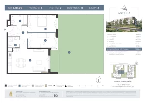 3 pokoje, mieszkanie 73,79 m², piętro 1, oferta nr 3.1C.09, Astelia Park etap III, Warszawa, Białołęka, Grodzisk, ul. Leona Berensona 