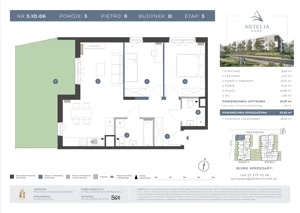 3 pokoje, mieszkanie 62,91 m², piętro 2, oferta nr 3.1A.19, Astelia Park etap III, Warszawa, Białołęka, Grodzisk, ul. Leona Berensona 