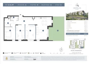 4 pokoje, mieszkanie 86,12 m², piętro 1, oferta nr 3.1B.17, Astelia Park etap III, Warszawa, Białołęka, Grodzisk, ul. Leona Berensona 