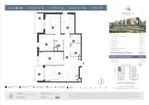5 pokoi, mieszkanie 89,54 m², piętro 2, oferta nr 3.1D.20, Astelia Park etap III, Warszawa, Białołęka, Grodzisk, ul. Leona Berensona 