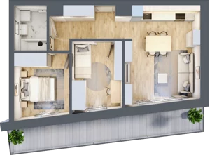 3 pokoje, mieszkanie 53,11 m², piętro 1, oferta nr 1, Apartamenty Sowia, Marki, ul. Sowia 9