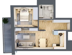 2 pokoje, mieszkanie 42,52 m², piętro 1, oferta nr 4, Apartamenty Sowia, Marki, ul. Sowia 9