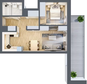 2 pokoje, mieszkanie 46,39 m², piętro 2, oferta nr 14, Apartamenty Sowia, Marki, ul. Sowia 9