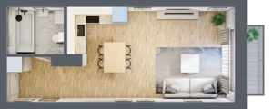 1 pokój, mieszkanie 33,89 m², piętro 1, oferta nr M04, Srebrzyńska Park IV, Łódź, Polesie, ul. Srebrzyńska 107