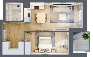 2 pokoje, mieszkanie 47,16 m², piętro 1, oferta nr M05, Srebrzyńska Park IV, Łódź, Polesie, ul. Srebrzyńska 107