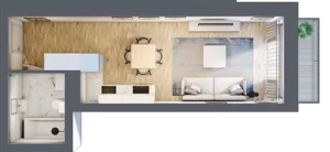 1 pokój, mieszkanie 28,30 m², piętro 1, oferta nr M08, Srebrzyńska Park IV, Łódź, Polesie, ul. Srebrzyńska 107