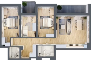 4 pokoje, mieszkanie 102,82 m², piętro 1, oferta nr M09, Srebrzyńska Park IV, Łódź, Polesie, ul. Srebrzyńska 107