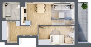 2 pokoje, mieszkanie 45,56 m², piętro 1, oferta nr M11, Srebrzyńska Park IV, Łódź, Polesie, ul. Srebrzyńska 107