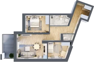 3 pokoje, mieszkanie 63,28 m², piętro 1, oferta nr M12, Srebrzyńska Park IV, Łódź, Polesie, ul. Srebrzyńska 107